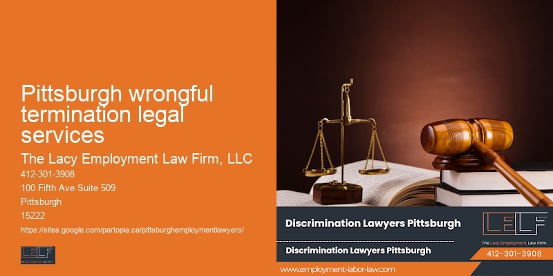 Pittsburgh wrongful termination legal services employee legal services