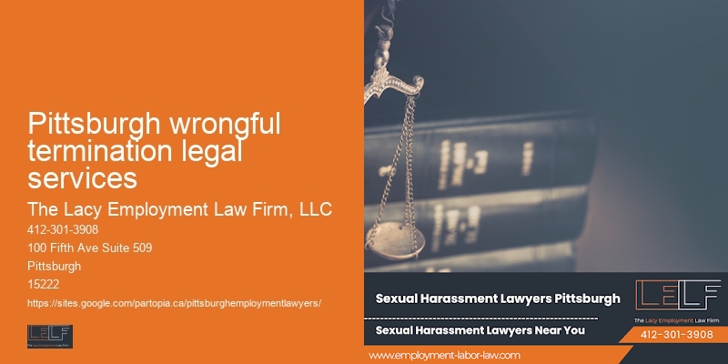 Pittsburgh wrongful termination legal services legal counsel for employment matters