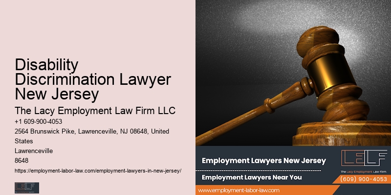 Disability Discrimination Lawyer New Jersey Workplace Law Consultation