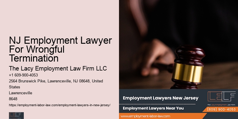 NJ Employment Lawyer For Wrongful Termination Employment Compensation Lawyer